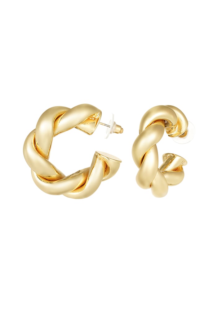 Ohrringe „Twisted Wonder“ – Goldfarbe - Goldfarbefarbe 