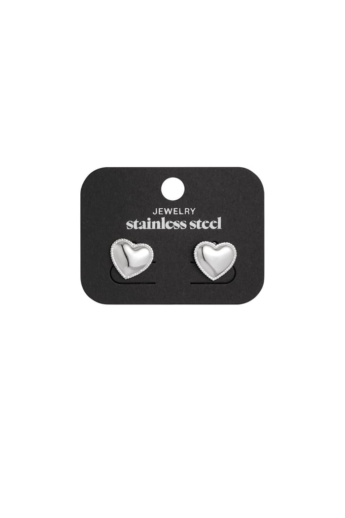Small Heart studs earrings - Silver Color color h5Picture2