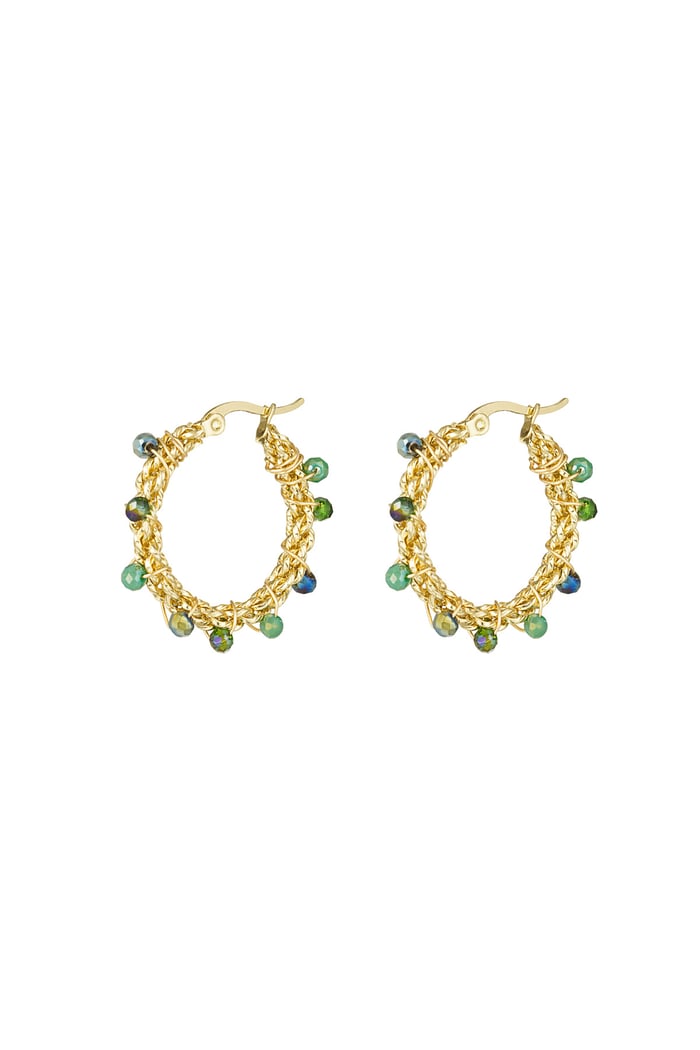 Bright bead earrings - black & grey 