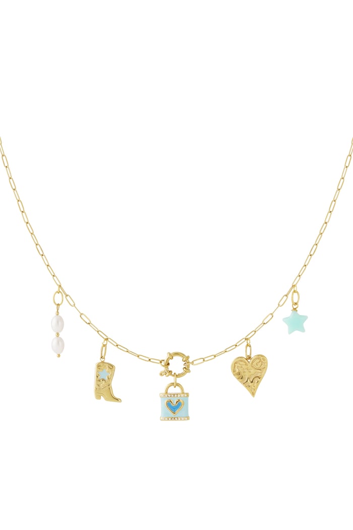 Blue heart DIY necklace h5Picture3