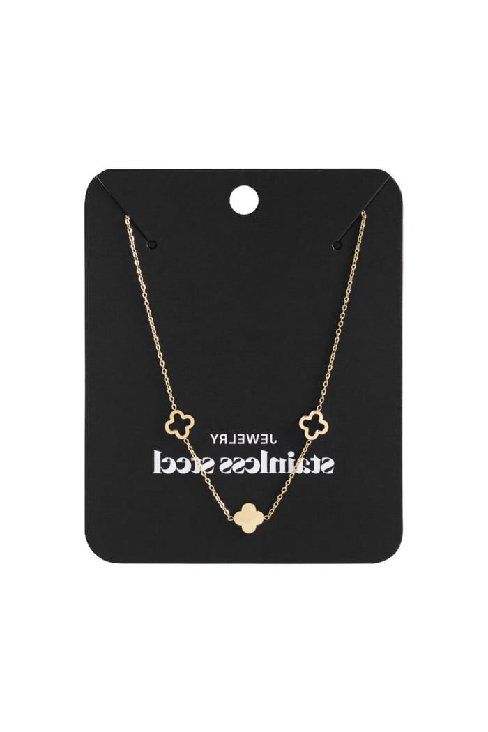 Ketting klavertjes Goud kleur Stainless Steel Afbeelding5