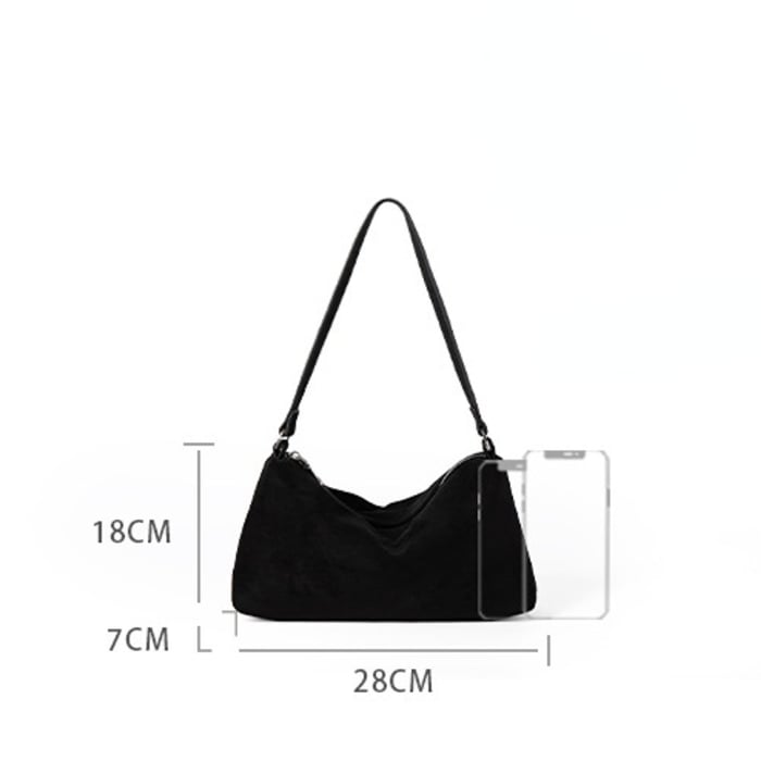 1 Piece Simple  Casual Solid Color Imitation Suede Women's Shoulder Bags Picture6