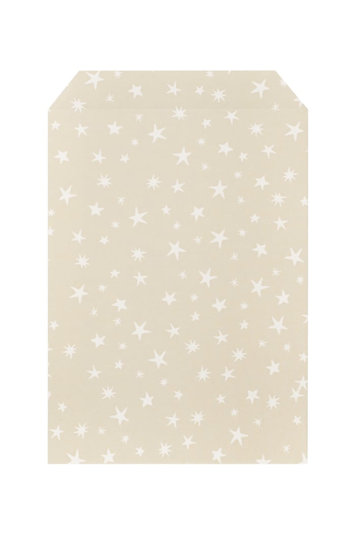 Schmuckumschlag beige mit weißen Sternen