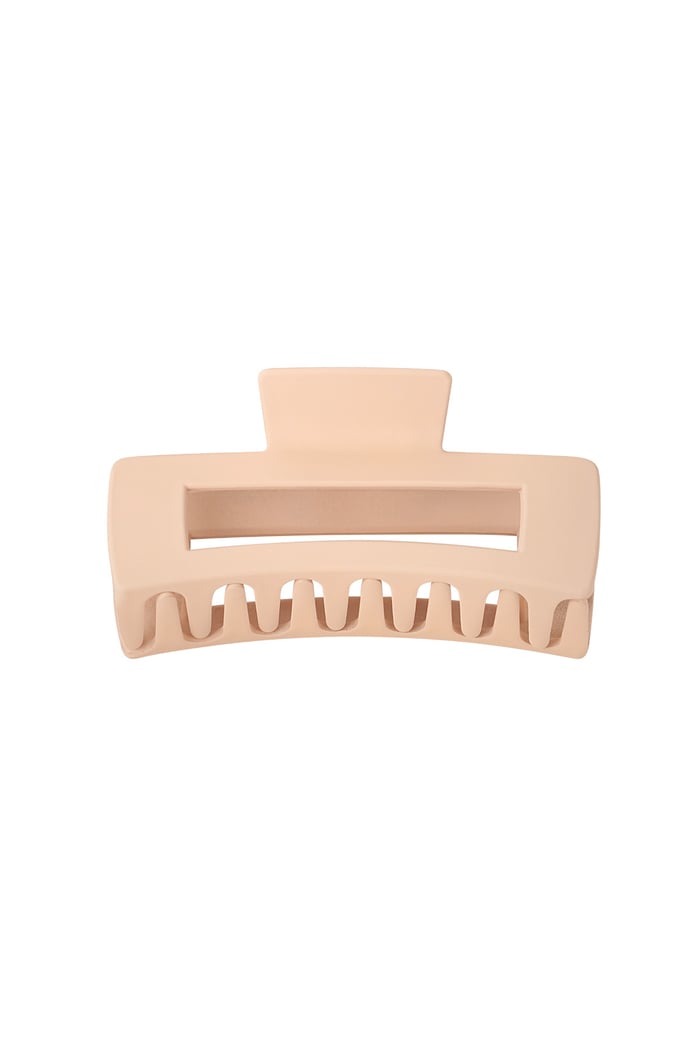 Hair clip rectangle - cream Plastic