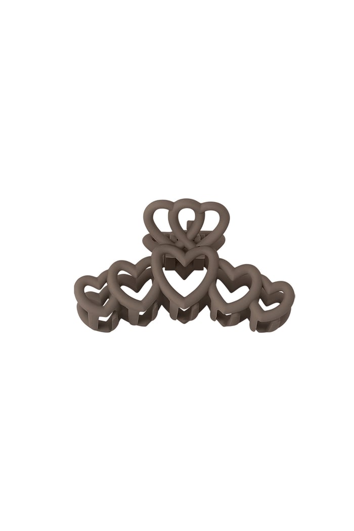 Hair clip hearts - cream Plastic 