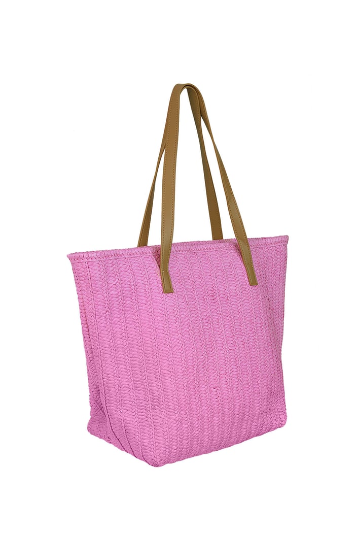 Borsa da spiaggia fucsia a rilievo - carta Immagine3