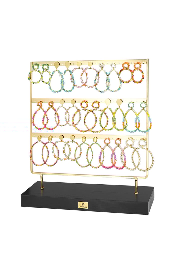 earrings display glass beads colorful 