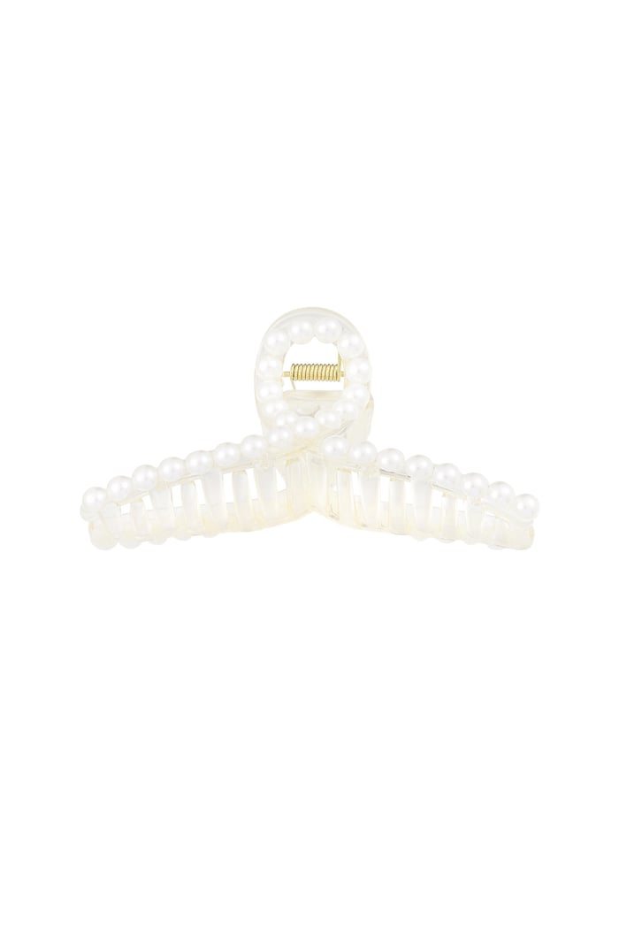 Hair clip pearls in a row