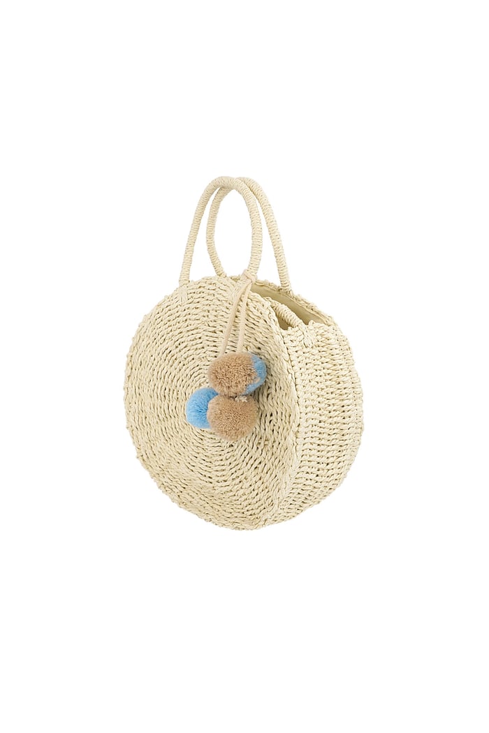 Borsa da spiaggia rotonda - bianco sporco  Immagine2