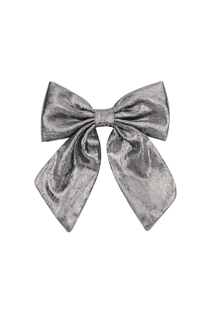 Haarspange mit Schleife - weiß silber