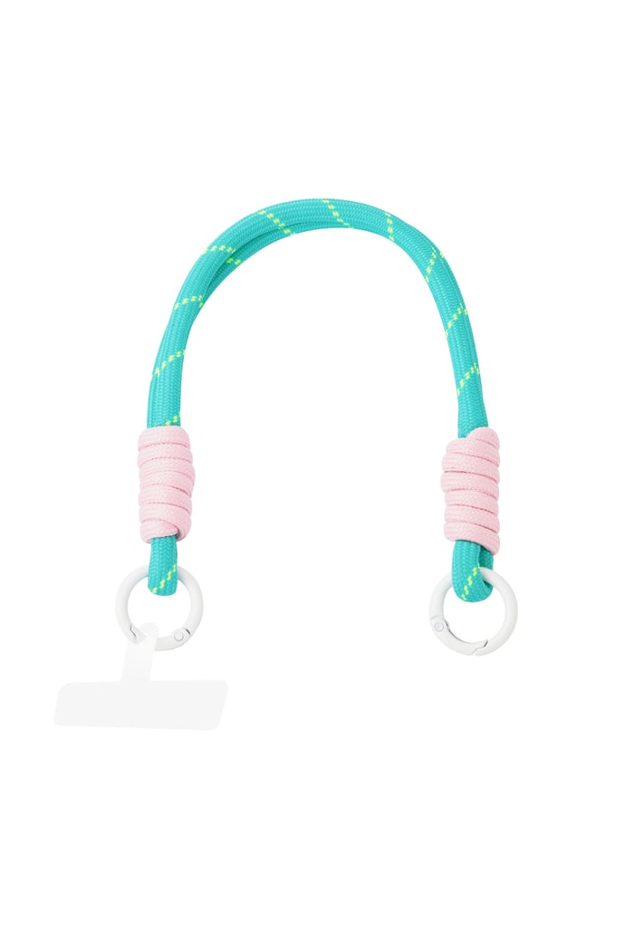 Phone cord with print - black & blue