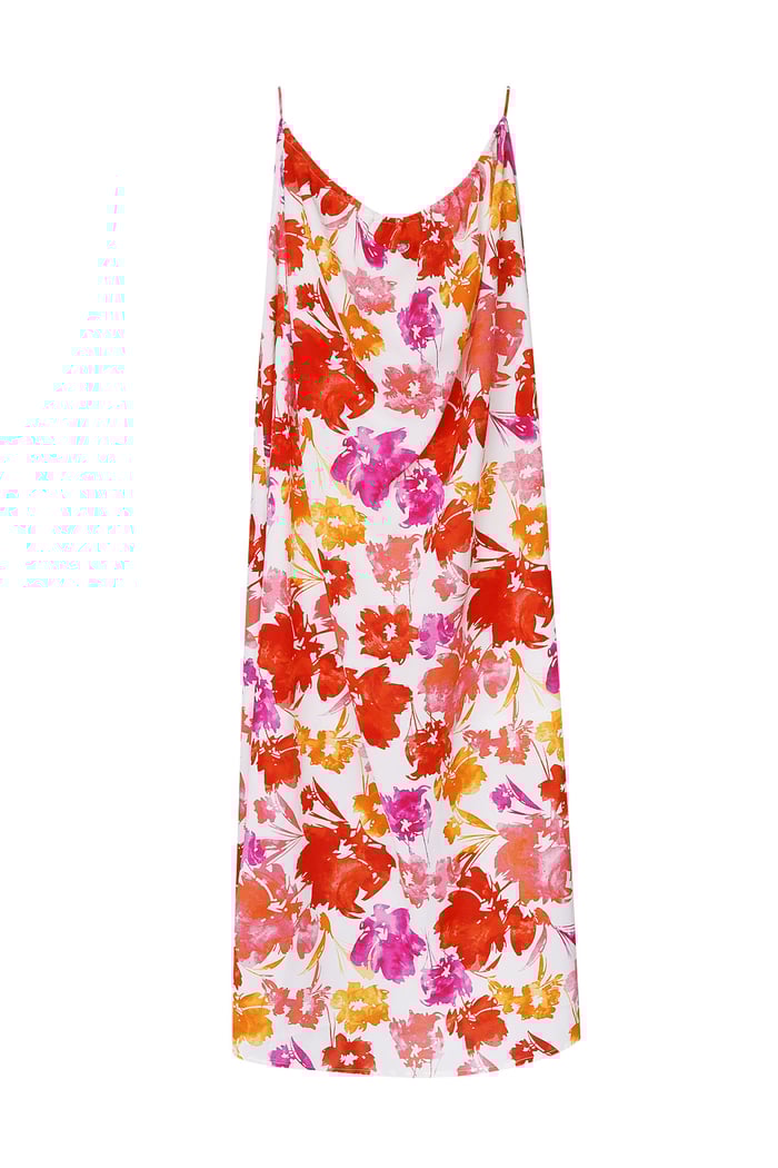 Kleid Blumendruck - rosa/orange Bild5