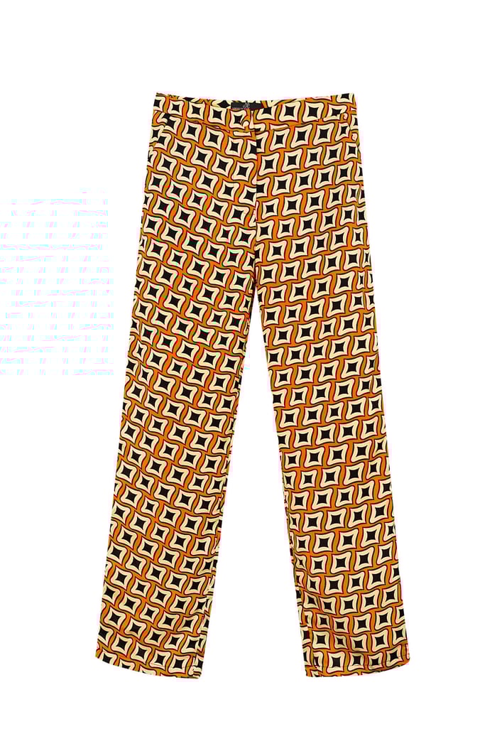 Pants retro print black
