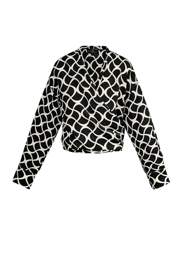 Wrap blouse aesthetic print 