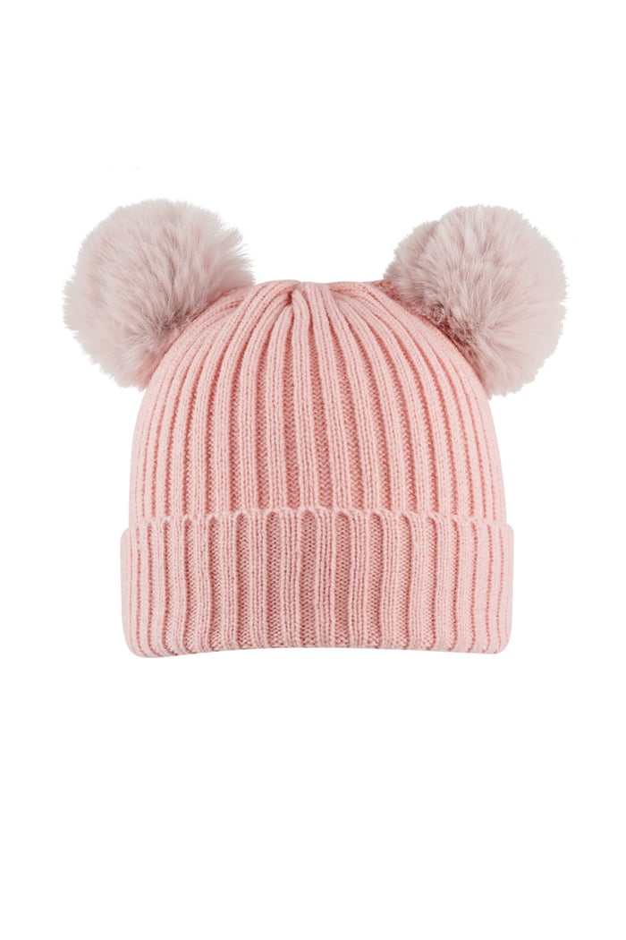 Kids - basic hat with beige balls