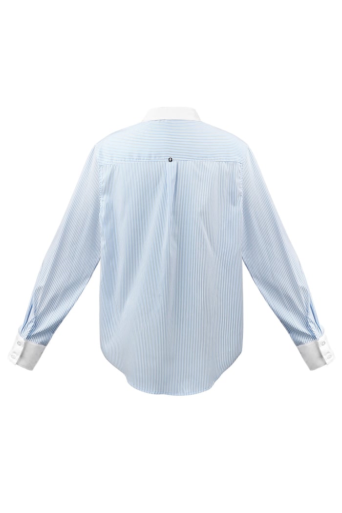 Basic-Blusenstreifen - weiß/blau Bild2