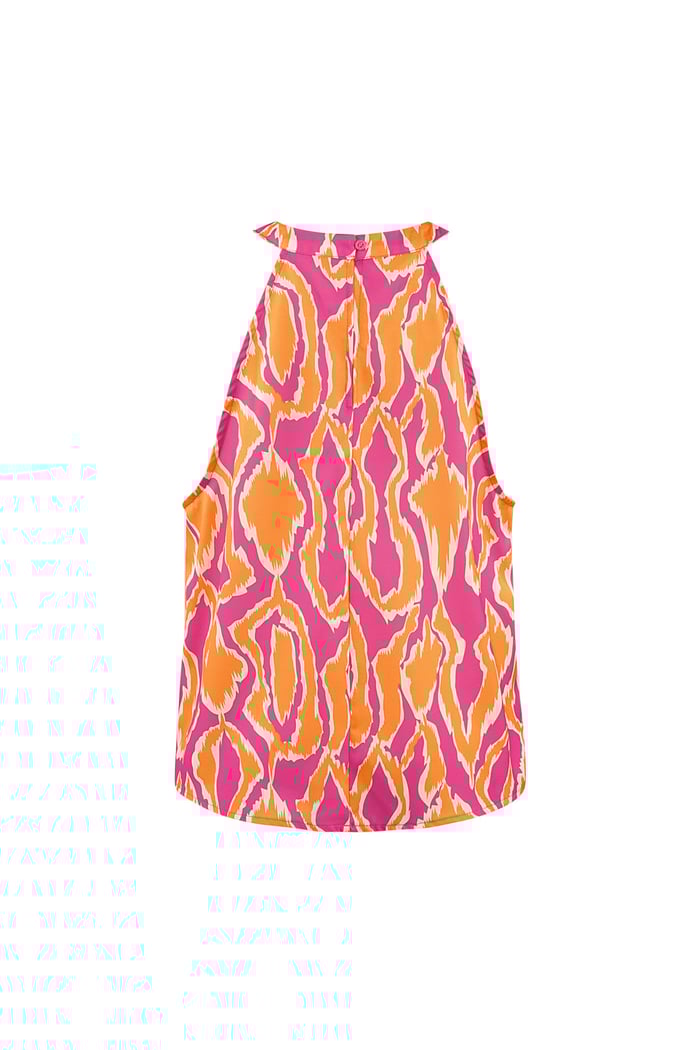Colorful halter top with print - orange/pink  Picture2