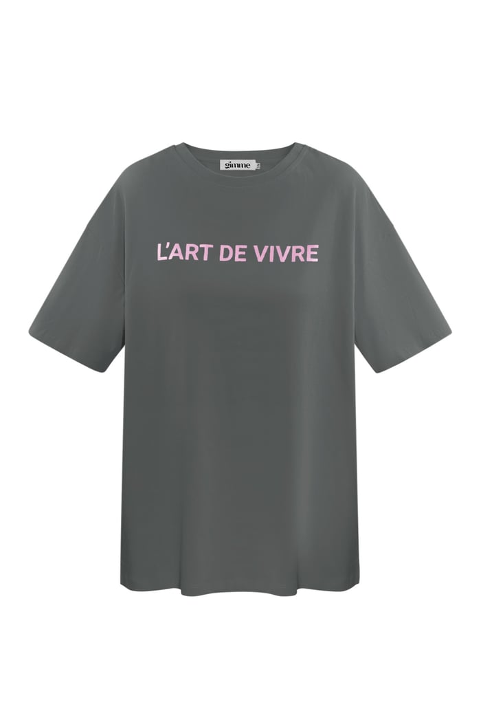 T-shirt l'art de vivre - grijs roze h5Afbeelding7