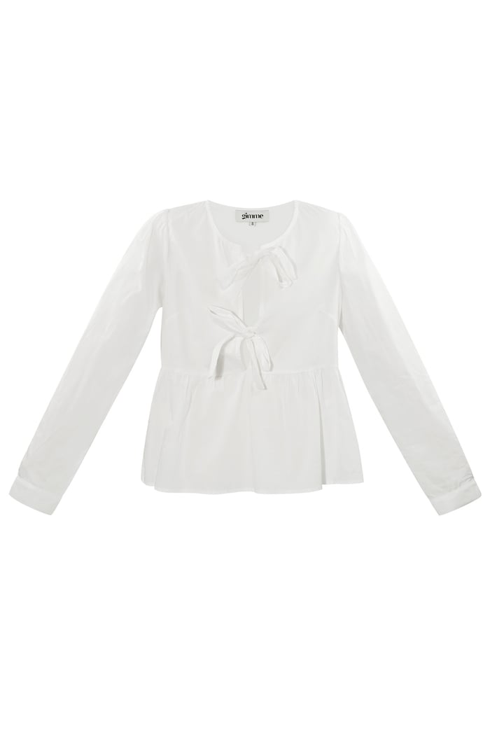Longsleeve peplum top with bows 