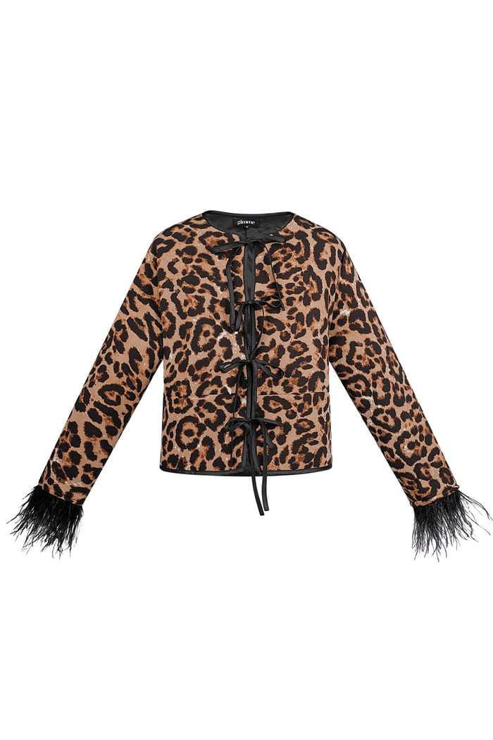 Federjacke mit Leopardenmuster - multi