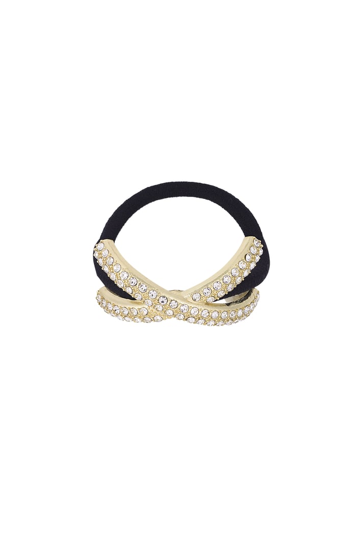 crossed shimmer hair elastic 