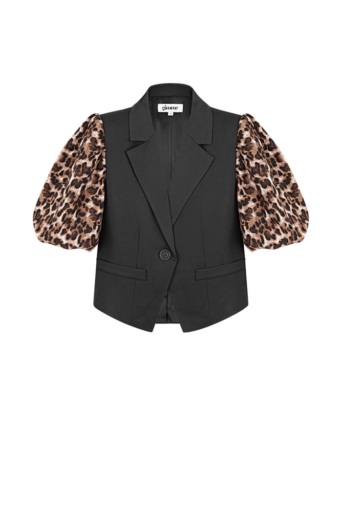 It-Girl Blazer mit Pantherärmeln - Braun Schwarz 
