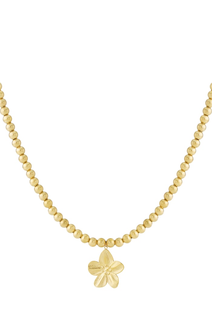 8mm Hohlperlenkette mit einer Blume 