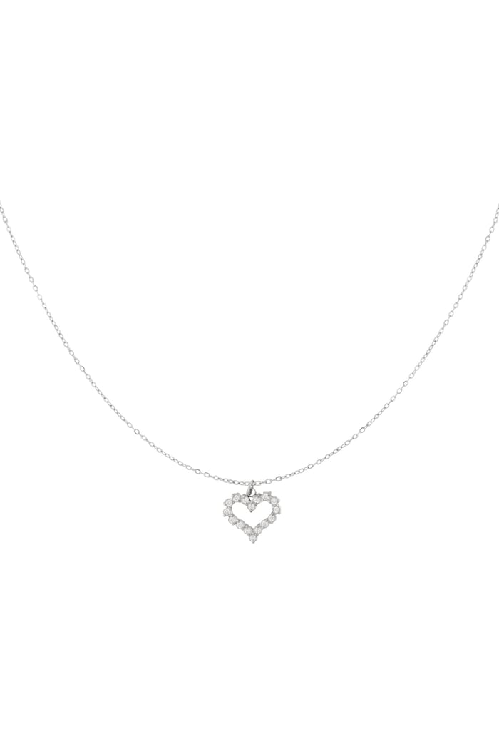 Collar de corazón con diamantes de imitación