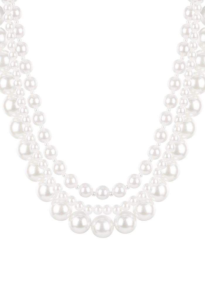Big pearls layered necklace