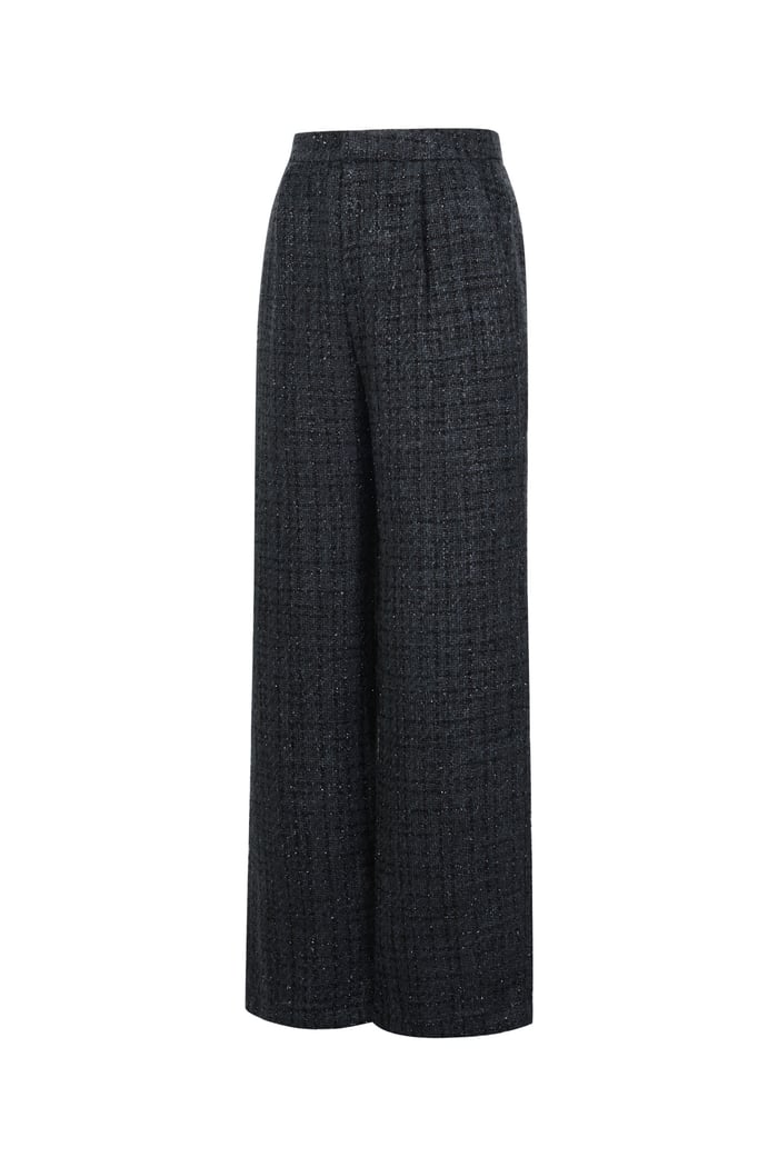Polyester fiber (polyester) Straight pants Checkered Elegant Fall/Winter  Clothes h5Picture2
