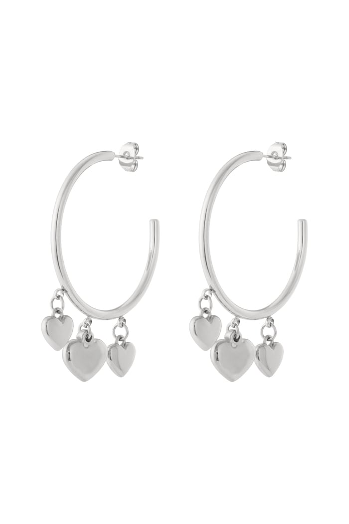 Boucles d&#39;oreilles créoles en forme de cœur Image3