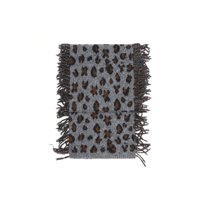 1 Piece Leopard Print Tassels Wool Women's Winter Scarves Picture3