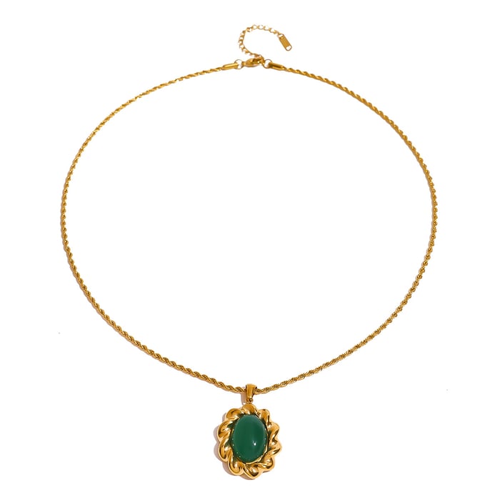 Retro Stainless Steel Gold Color Necklace Set