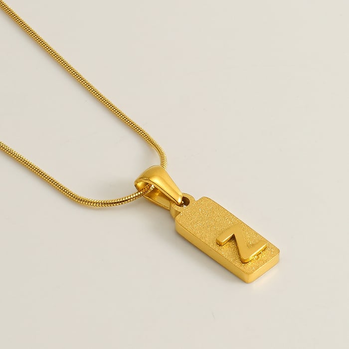 1 piece simple series hip-pop/rock letter stainless steel  gold plated unisex pendant necklaces