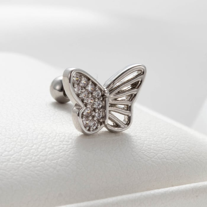 1 Piece Simple Series Simple Animal Titanium Steel No Plating Material Zircon Women Stud Earrings Picture2
