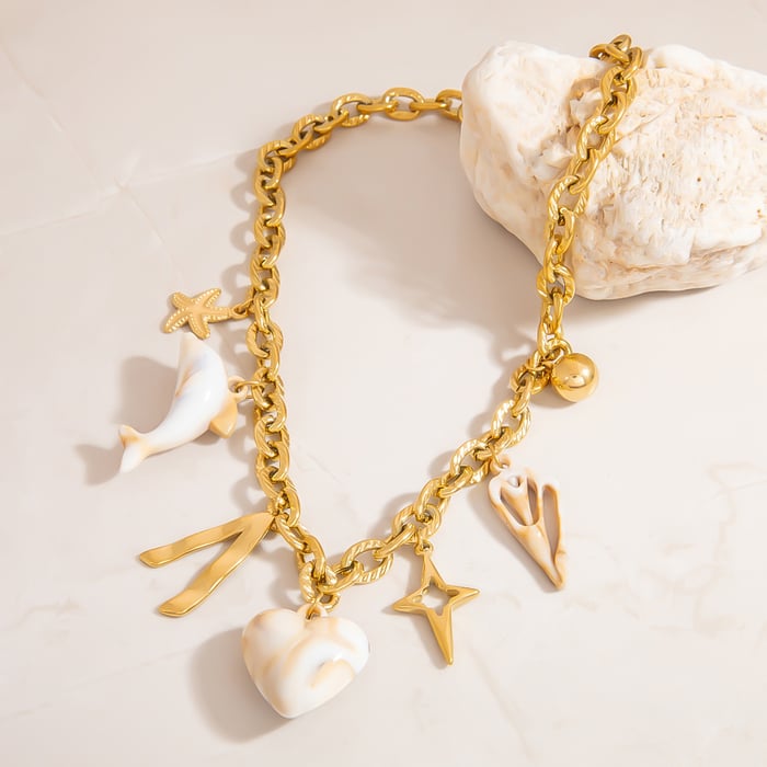 Oceanic Stainless Steel  Gold Color Pendant Necklaces h5Picture7