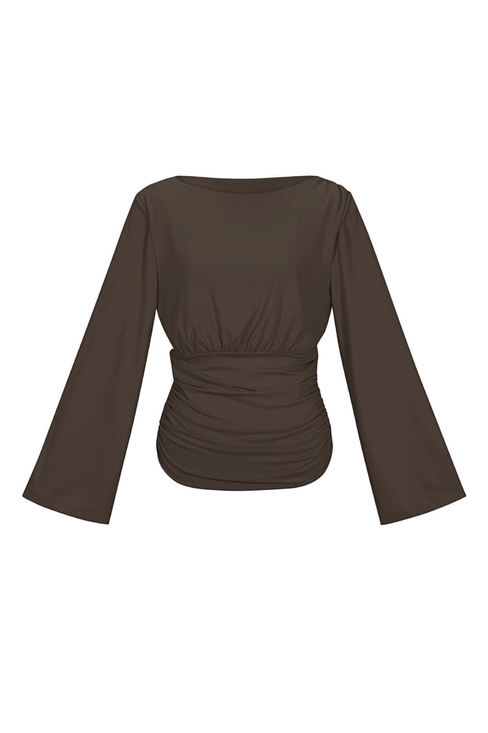 Fitted top with flared sleeves h5Picture10