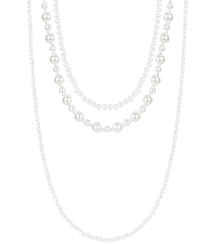 Layered Necklace mixed pearls 