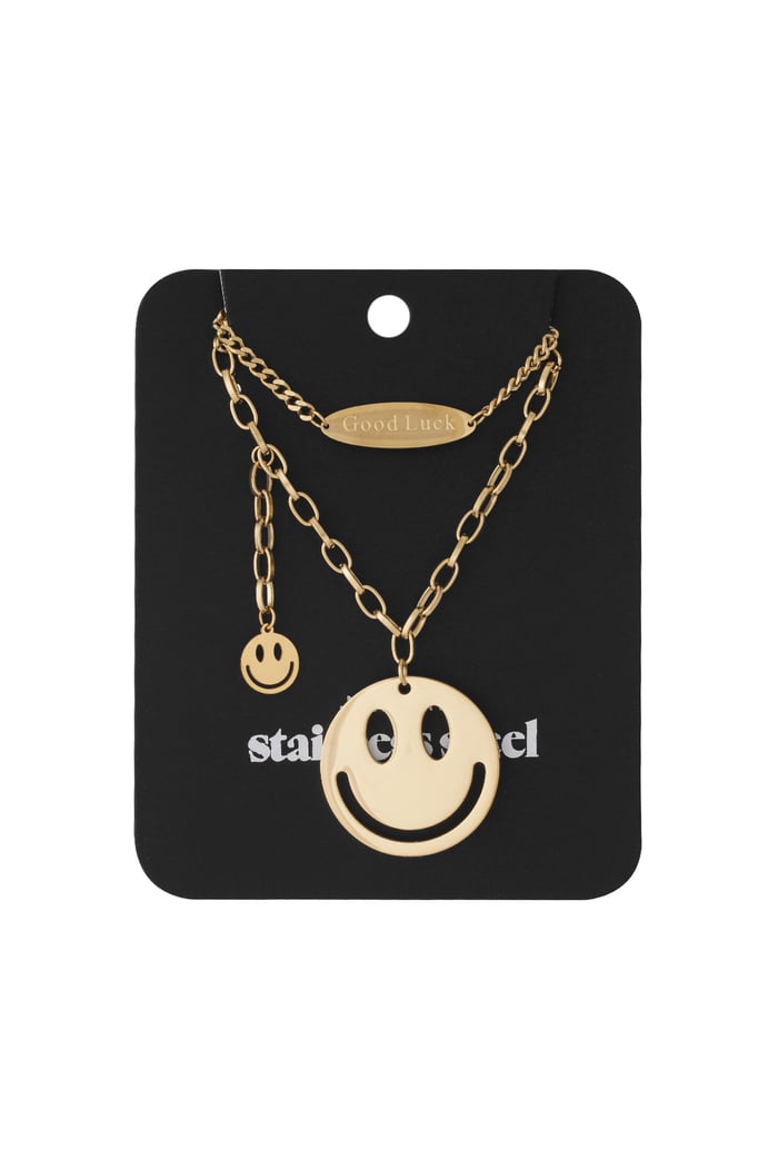 Halskette „Happy Life“ – Goldfarbe  - Goldfarbefarbe Bild5