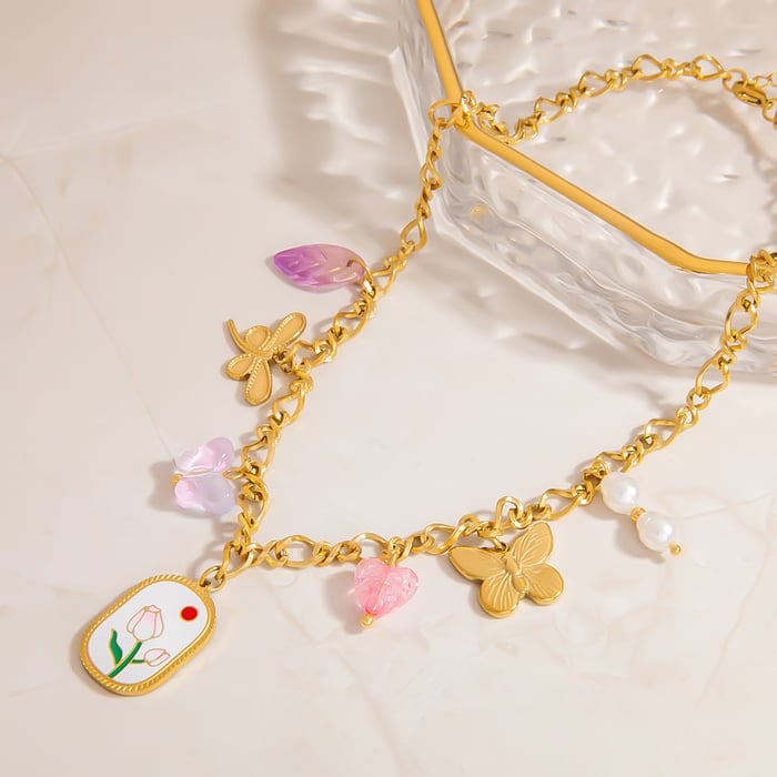 Cute Fruit Stainless Steel Gold Color Pendant Necklaces h5Picture6