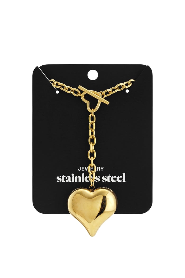 Colliers pendentifs en acier inoxydable en forme de cœur, style décontracté, pour femme h5Image6