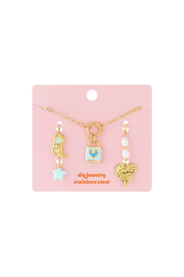 Blue heart DIY necklace h5Picture4