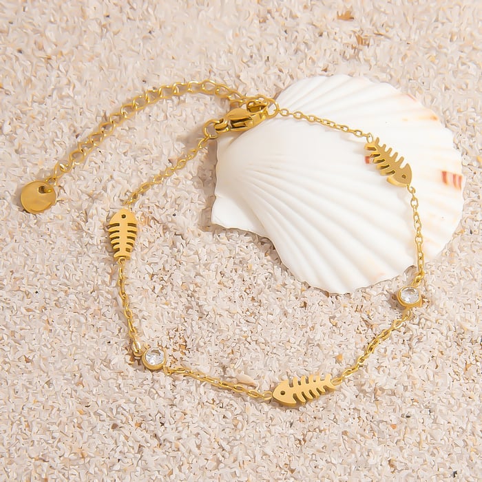 Marine Chic Stainless Steel Gold Color Women's Charm Bracelets h5Picture5