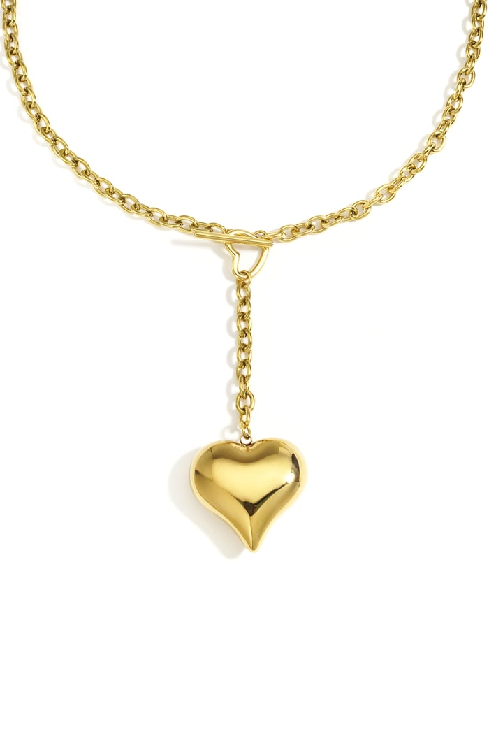 Colliers pendentifs en acier inoxydable en forme de cœur, style décontracté, pour femme h5Image2