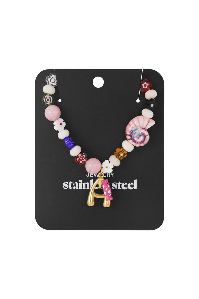 Happy beaded Initials necklace with charms h5Picture4