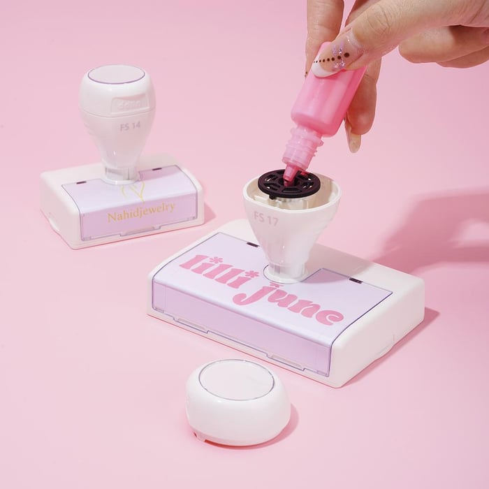 1 Piece DIY LOGO Plastic Stamp(3 ink bottles included with stamp) h5Picture3
