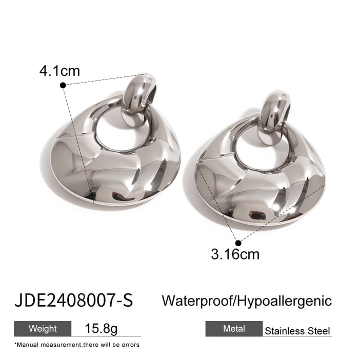 1 pair simple style geometric stainless steel  gold plated women's drop earrings h5Picture2