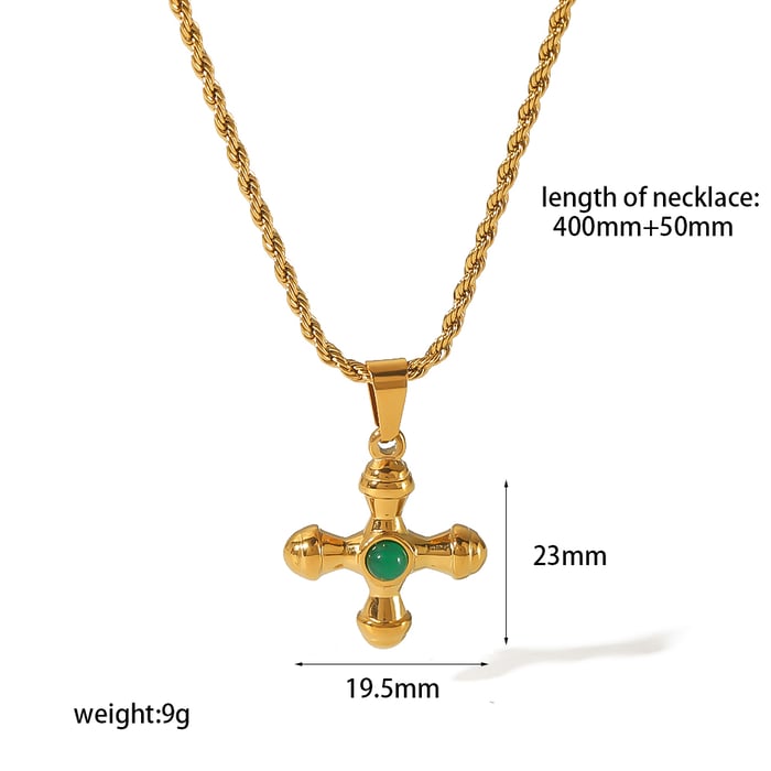 1 Paar Simple Series Retro Kreuz 18 Karat vergoldet künstliche Edelstein Damen Ohrringe Set Bild2