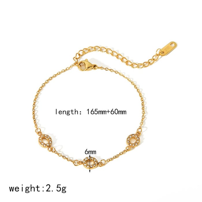 1 piece of elegant classic  gold plated stainless steel pearl Cuban chain bracelet for women jewelry for daily wear h5Picture2