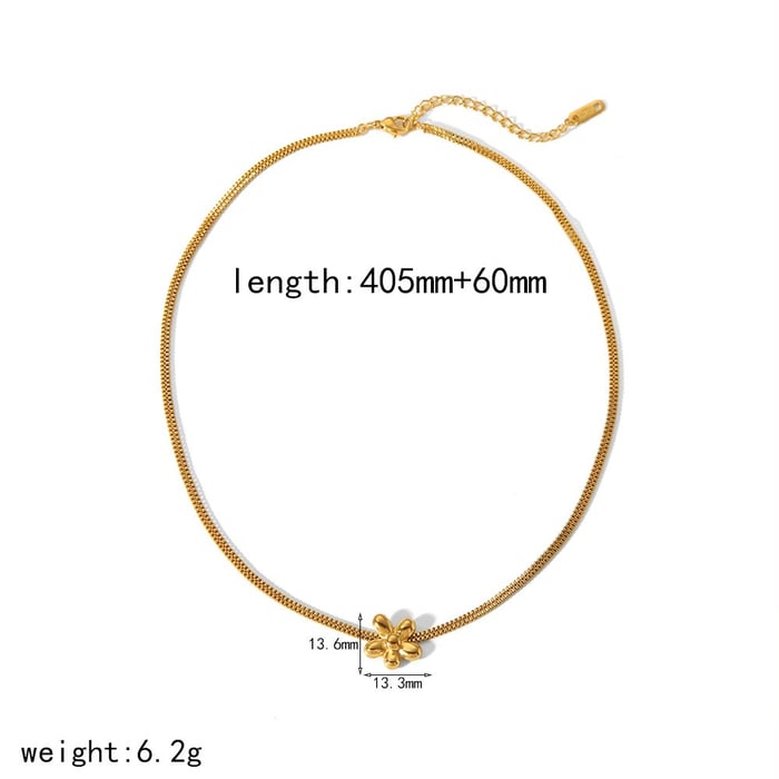 1 piece of exquisite and fashionable  gold-plated stainless steel flower necklace for women for daily wear h5Picture2
